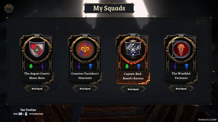 Vanguard Exiles gives you a limited amount of random squads